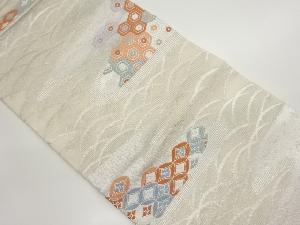 絽古典柄にヱ霞・芝模様織出し袋帯